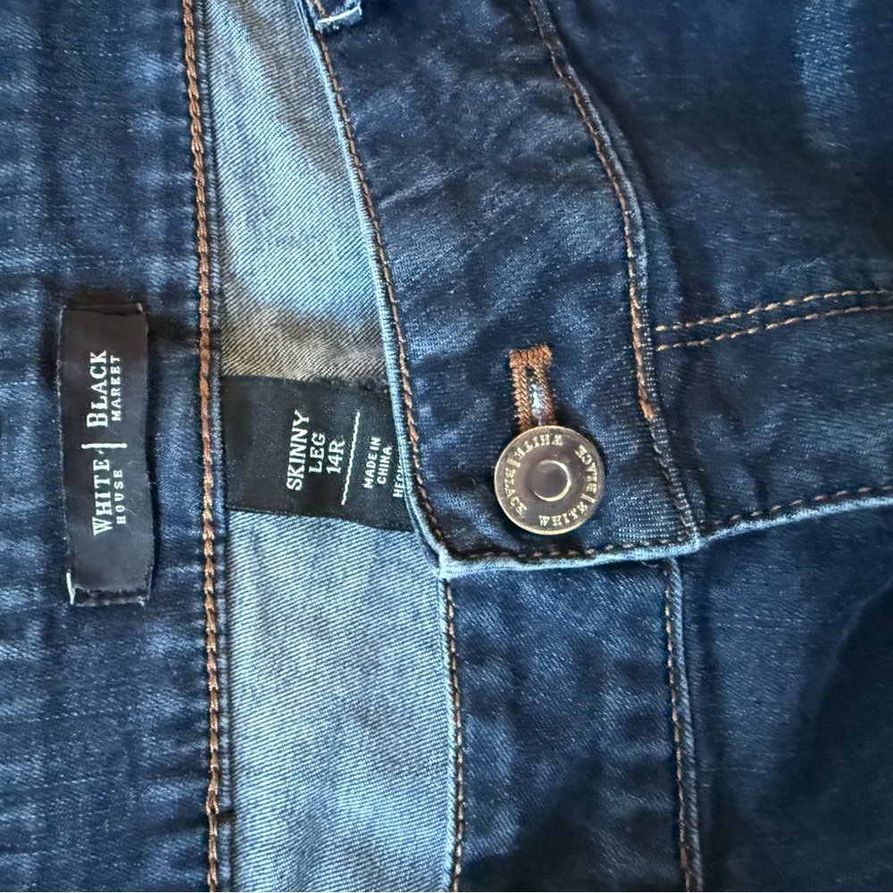 White House Black Market Women's Dark Blue Skinny Jeans